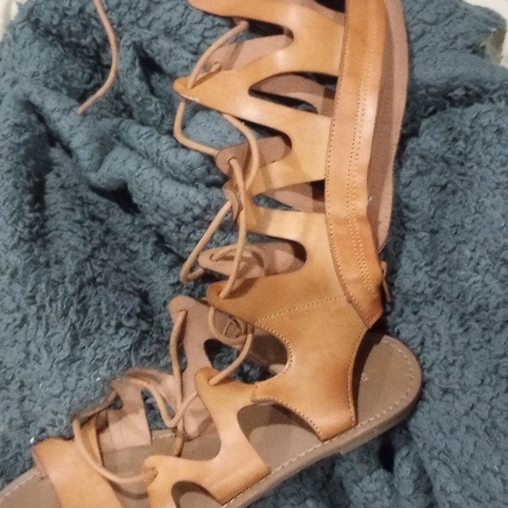 Laced up gladiator sandals
